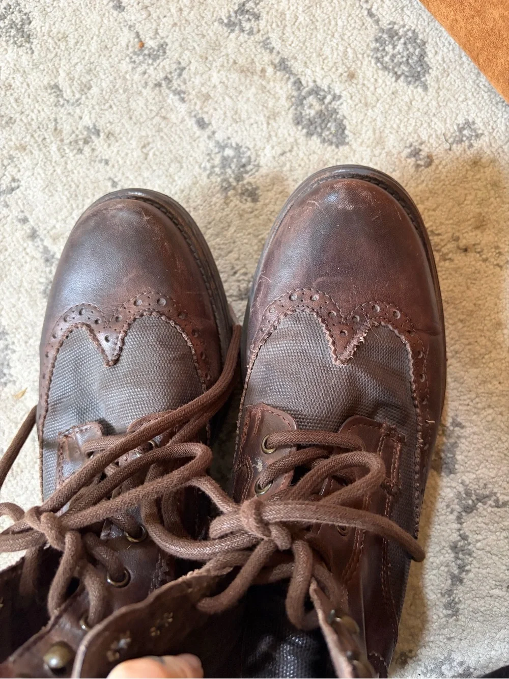 Steve Madden Gastonn Size 10D Men's Brown Leather Wingtip Lace-Up Boot